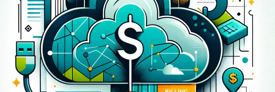 A modern illustration symbolizing AWS CLF-CO2_ Billing, Pricing, and Support. The image features elements such as a cloud icon, dollar signs, a price